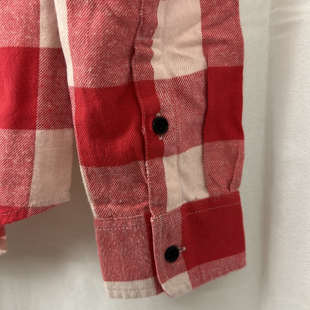 Pact Woman’s Gingham Red & White organic Cotton Mila Button Up Flannel Shirt NWT - Picture 9 of 9
